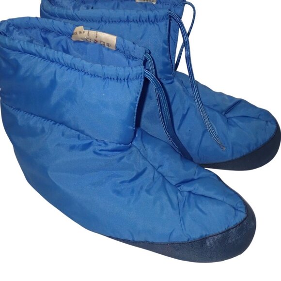 Vintage Tent Booties‎ Eastern Mountain Sports Puffer Camp Slippers Mens Blue M - Picture 1 of 6